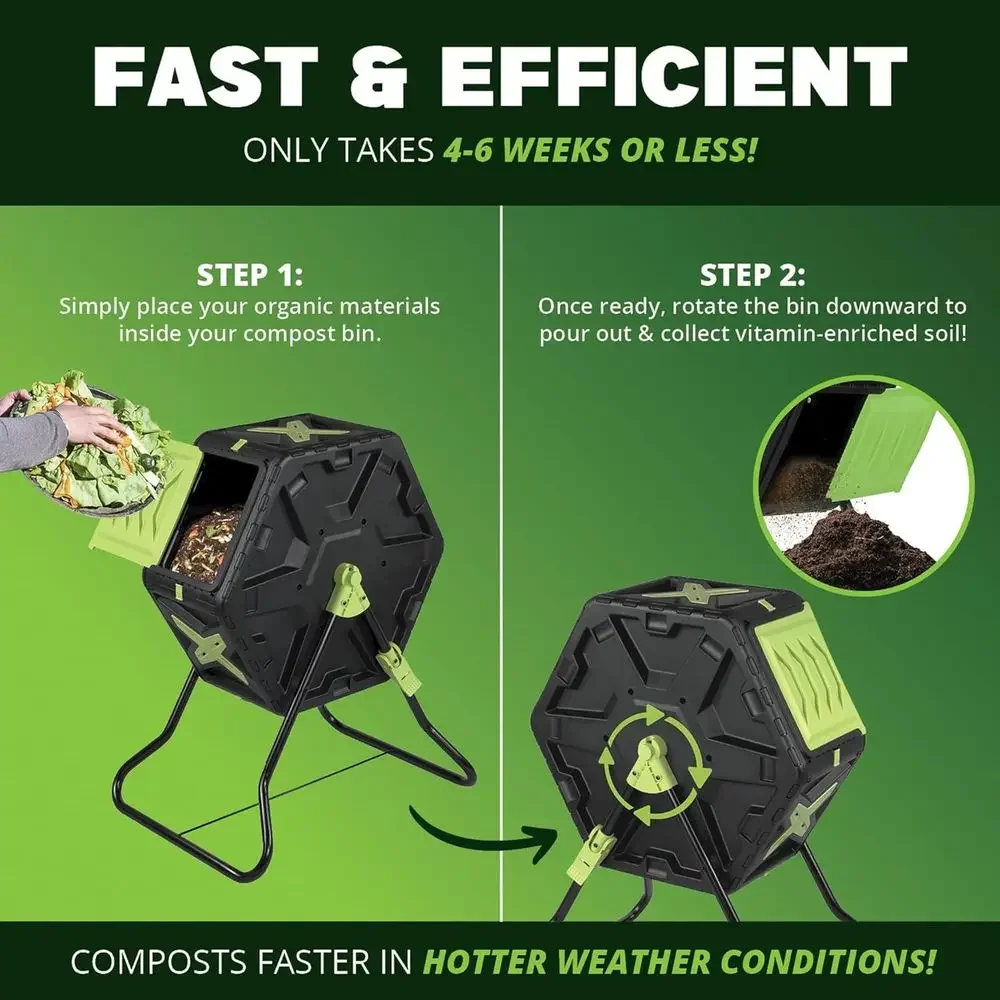 Compostador Giratorio para Ext - Compost Bin reseña y precio